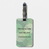 緑の花柄 ラゲッジタグ (裏面縦)