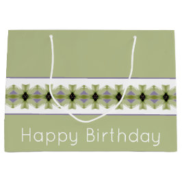 緑の花柄 ラージペーパーバッグ