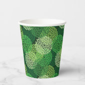 緑の花柄 紙コップ (正面)
