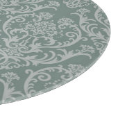 緑の花模様の壁紙 カッティングボード (角)