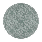 緑の花模様の壁紙 カッティングボード (正面)