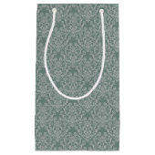 緑の花模様の壁紙 スモールペーパーバッグ (正面)