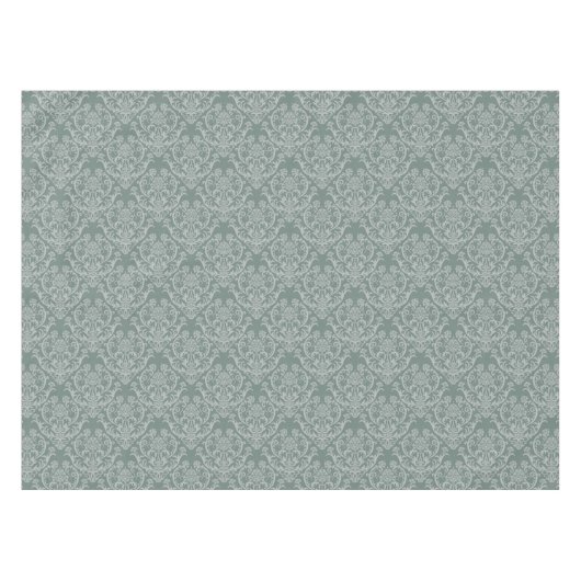 緑の花模様の壁紙 テーブルクロス (正面(横))