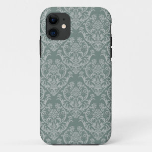 緑の花模様の壁紙 iPhone 11 ケース
