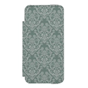 緑の花模様の壁紙 iPhone SE/5/5sウォレットケース