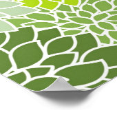 緑の花模様 ポスター (角)