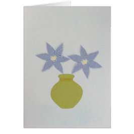 緑の花瓶と2つの青い花をパーソナライズ