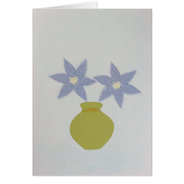 緑の花瓶と2つの青い花をパーソナライズ (正面)