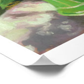 緑の花瓶に入ったあじさい ポスター (角)