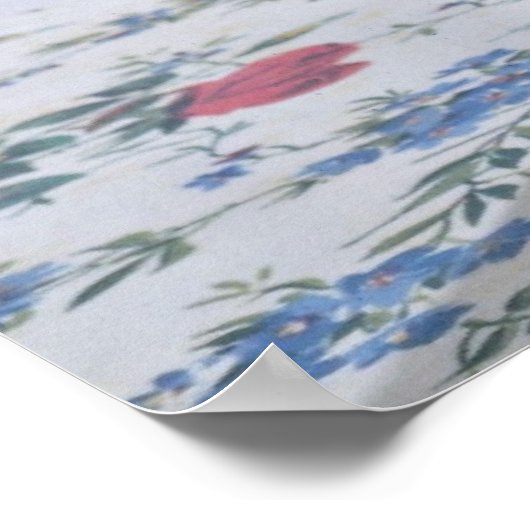 緑の花瓶の花の水仙 ポスター (角)