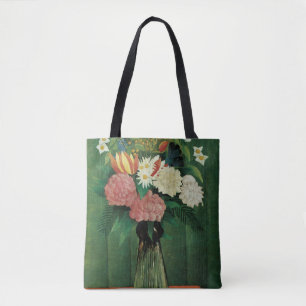緑の花瓶の花 トートバッグ