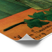 緑の花瓶の花 ポスター (角)