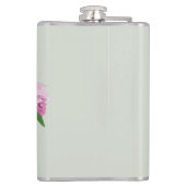 緑の花瓶名の熱帯メディニラピンクの花 フラスク (裏面)