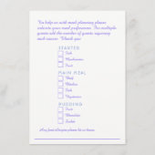 緑の花結婚のカスケード食事オプションカード エンクロージャーカード (裏面)