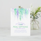 緑の花結婚のカスケード食事オプションカード エンクロージャーカード (スタンド正面)