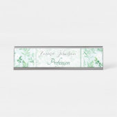 緑の花絵画植物学 デスクネームプレート (正面)