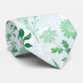 緑の花絵画植物学 ネクタイ (ロール)