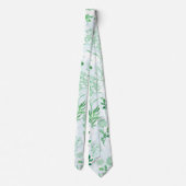 緑の花絵画植物学 ネクタイ (裏面)