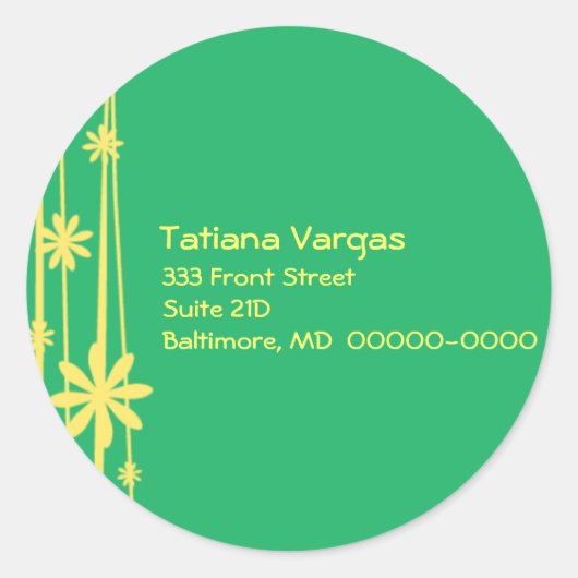 緑の花茎 ラウンドシール (正面)