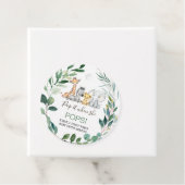 緑の花輪サファリ赤ちゃんシャワーそれをポップ フェイバータグ (インサイチュ)