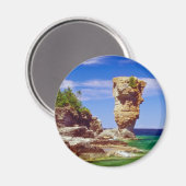 緑の花鉢島、トバーモリー、オンタリオの花 マグネット (正面/裏面)