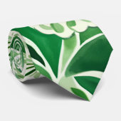 緑の花、エレガントフローラデザイン ネクタイ (ロール)