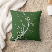 緑の花 クッション (ブランケット)