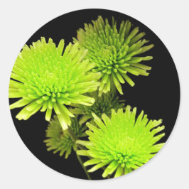 緑の花 ラウンドシール