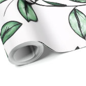 緑の花 ラッピングペーパー (ロールコーナー)