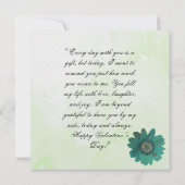 緑の花 – 他にはない愛 サンキューカード (裏面)