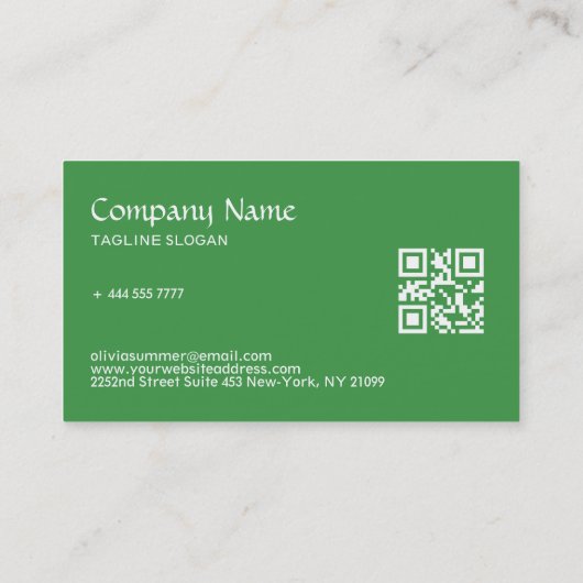 緑の花 名刺 (裏面)