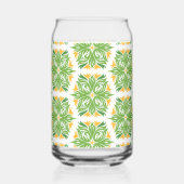 緑の花、花の模様、花の模様 ガラス缶 (左)