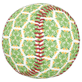 緑の花、花の模様、花の模様 ソフトボール