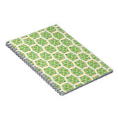 緑の花、花の模様、花の模様 ノートブック (右側)