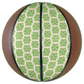 緑の花、花の模様、花の模様 バスケットボール (縦)