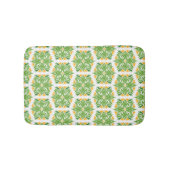 緑の花、花の模様、花の模様 バスマット (正面)