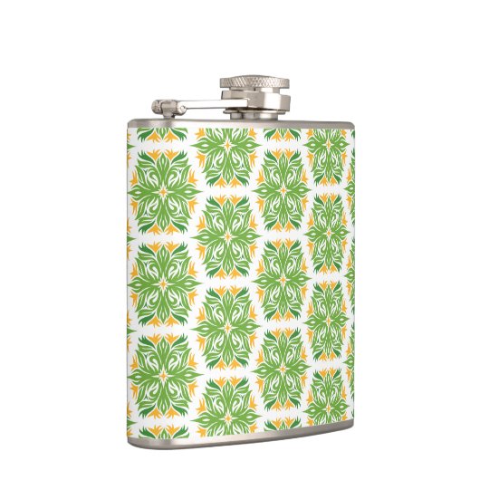 緑の花、花の模様、花の模様 フラスク (右)