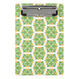 緑の花、花の模様、花の模様 ミニクリップボード