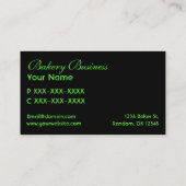 緑の芸術的ダマスクのベーカリーのカードをフェードイン 名刺 (裏面)