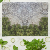 緑の苔と大地の自然アート キッチンタオル (折り畳み)
