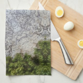 緑の苔と大地の自然アート キッチンタオル (四つ折り)
