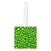 緑の苔のパターン キューブオーナメント (正面)