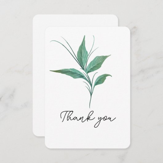 緑の茎ありがとう サンキューカード (正面/裏面)