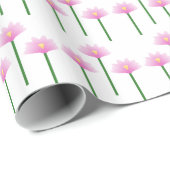 緑の茎にピンクの蓮の花 ラッピングペーパー (ロールコーナー)