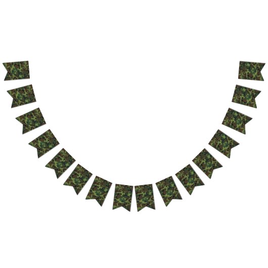 緑の茶色のカモフラージュ。迷彩柄 バンティングフラッグ (全)