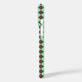 緑の茶色のダイアモンド市松模様にパターン Case-Mate iPhoneケース (裏面 / 左)