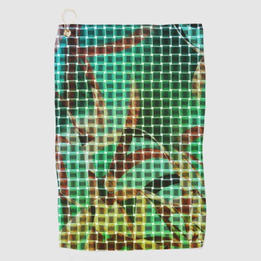 緑の茶色のバスケットスタイルはドライストローに似ている ゴルフタオル (正面)