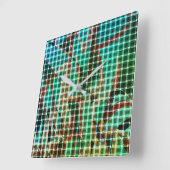 緑の茶色のバスケットスタイルはドライストローに似ている スクエア壁時計 (傾斜)