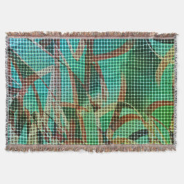 緑の茶色のバスケットスタイルはドライストローに似ている スローブランケット