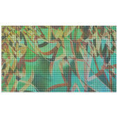 緑の茶色のバスケットスタイルはドライストローに似ている テーブルクロス (正面(横))